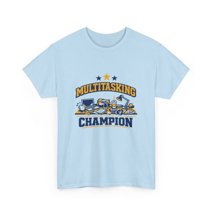 Multitasking Champion Tee — Funny Work From Home Gift Shirt Printify
