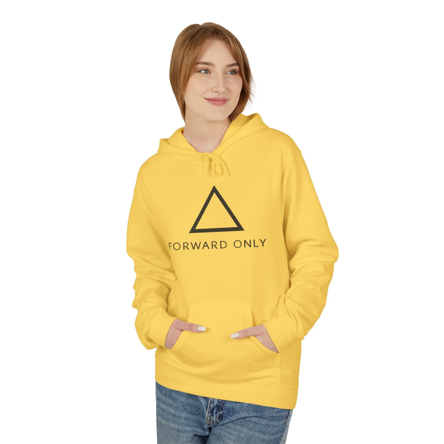 Hoodie — Minimal "Forward Only" Triangle Logo Pullover