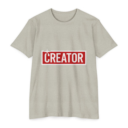 Creator Graphic T-Shirt for Men – Bold Red Box Logo Tee for Content Creators Printify