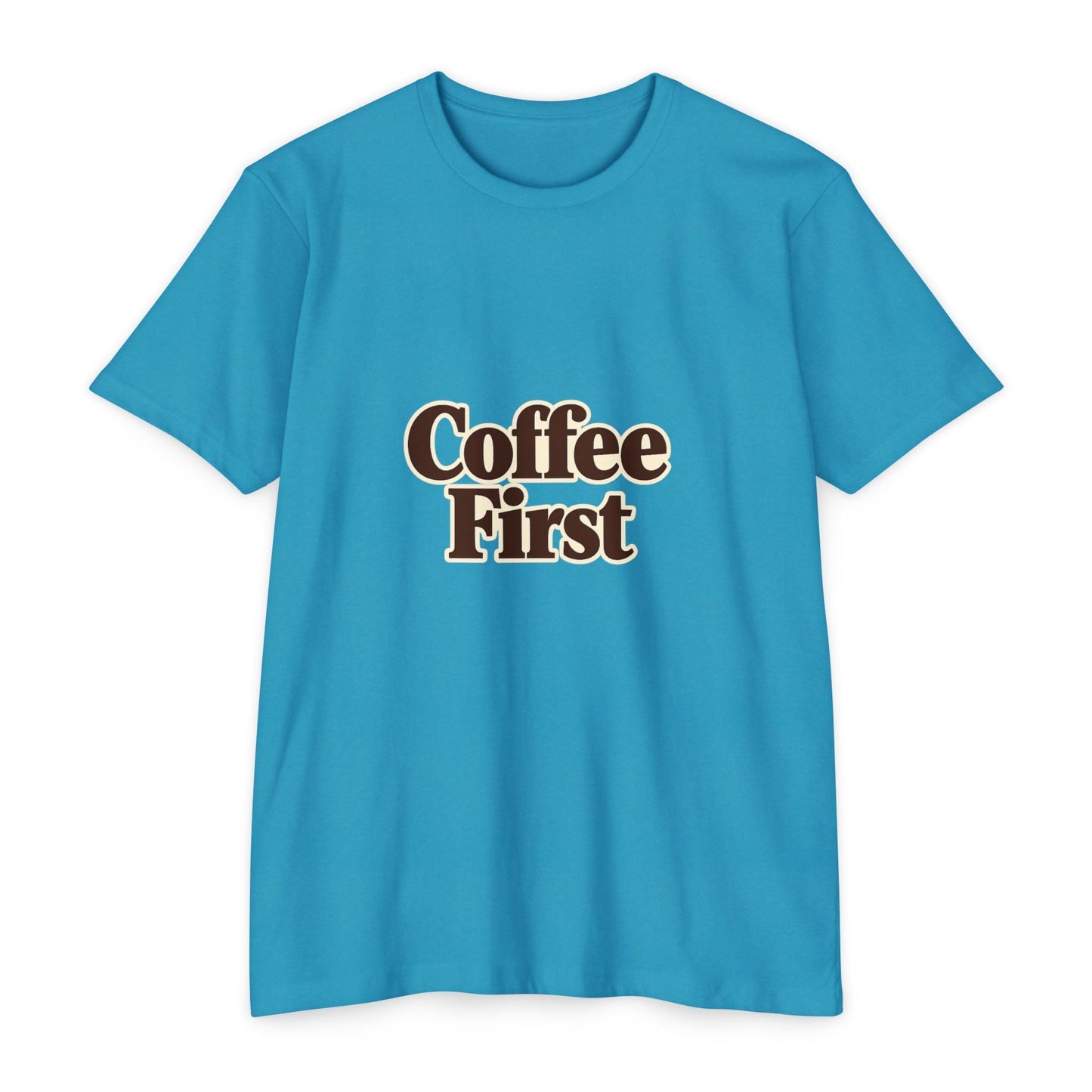 Coffee First T-Shirt — Retro Script Coffee Lover Tee Printify