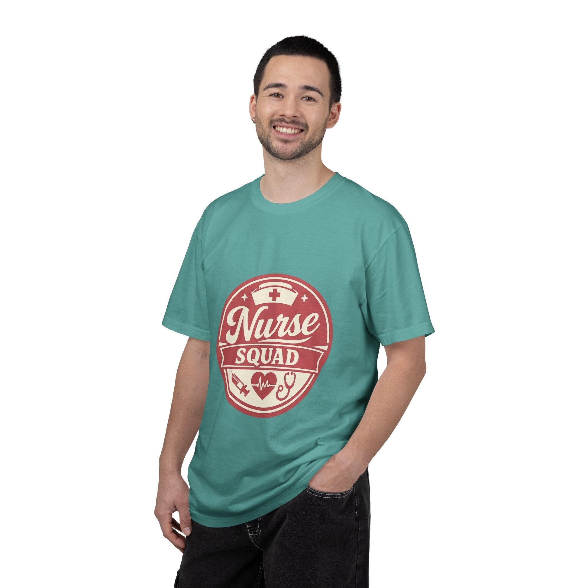 Nurse Squad T-Shirt — Retro Medical Badge Tee for Nurses & Healthcare Teams Printify