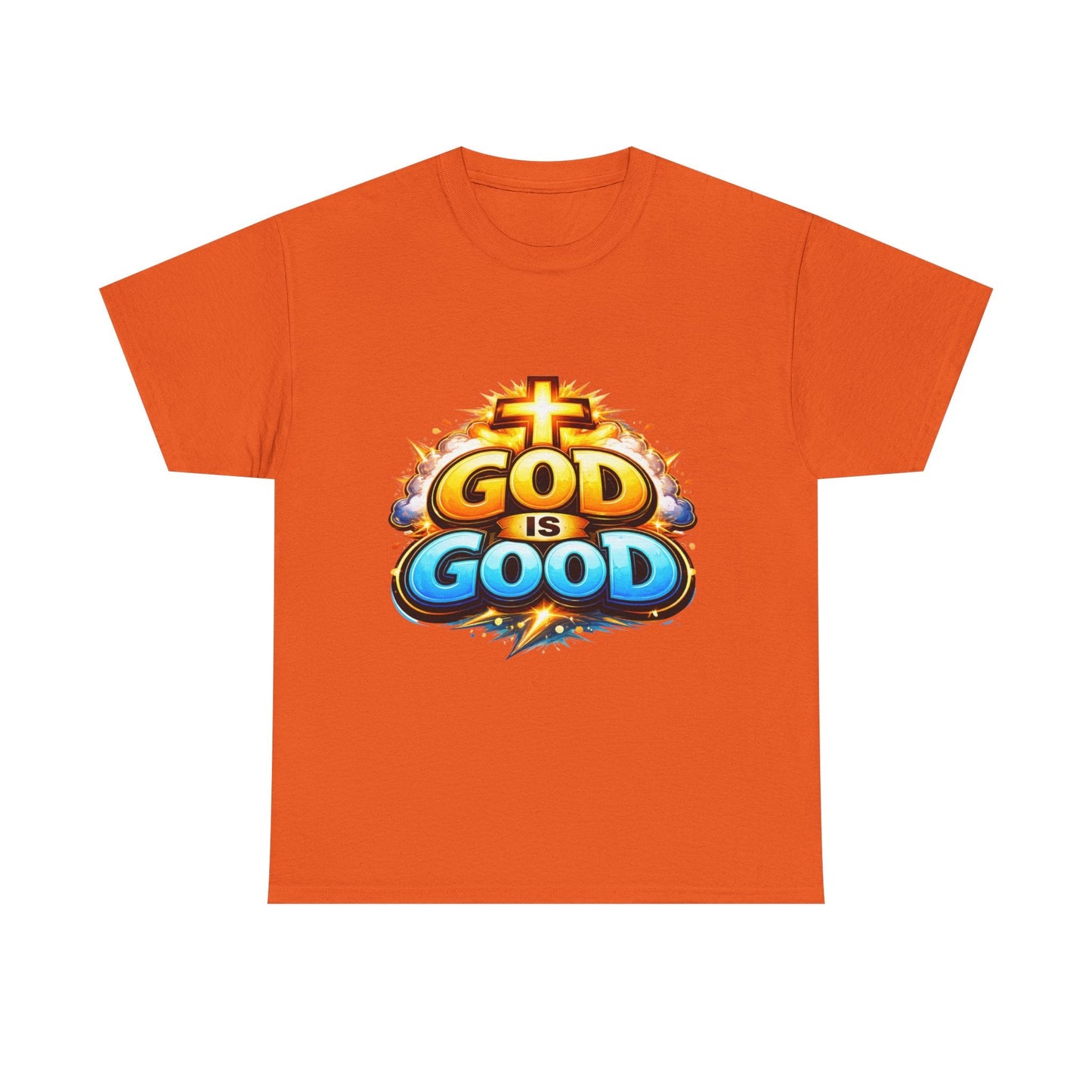 God Is Good T-Shirt for Men – Christian Faith Tee with Cross Graphic Printify