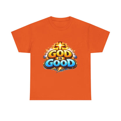 God Is Good T-Shirt for Men – Christian Faith Tee with Cross Graphic Printify