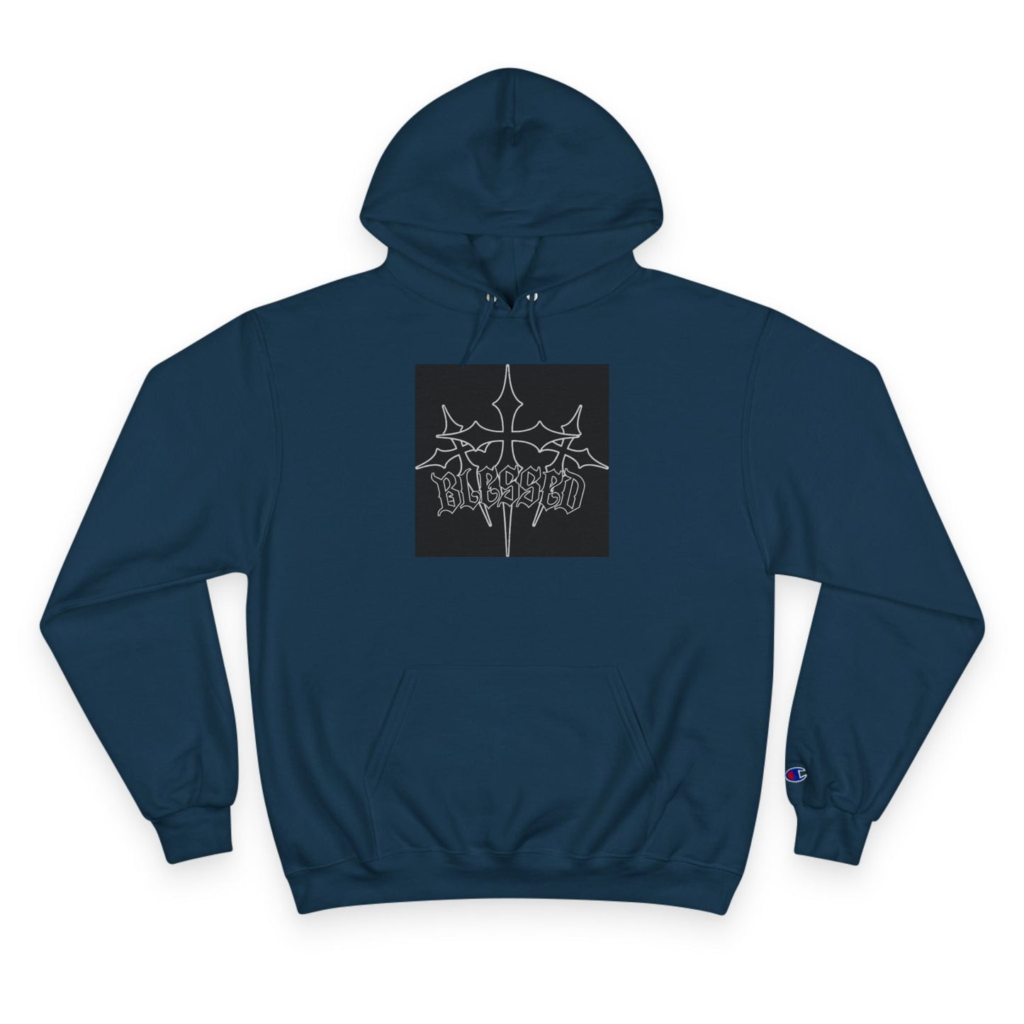 Hoodie — Gothic Champion Chest Logo Hoodie Printify