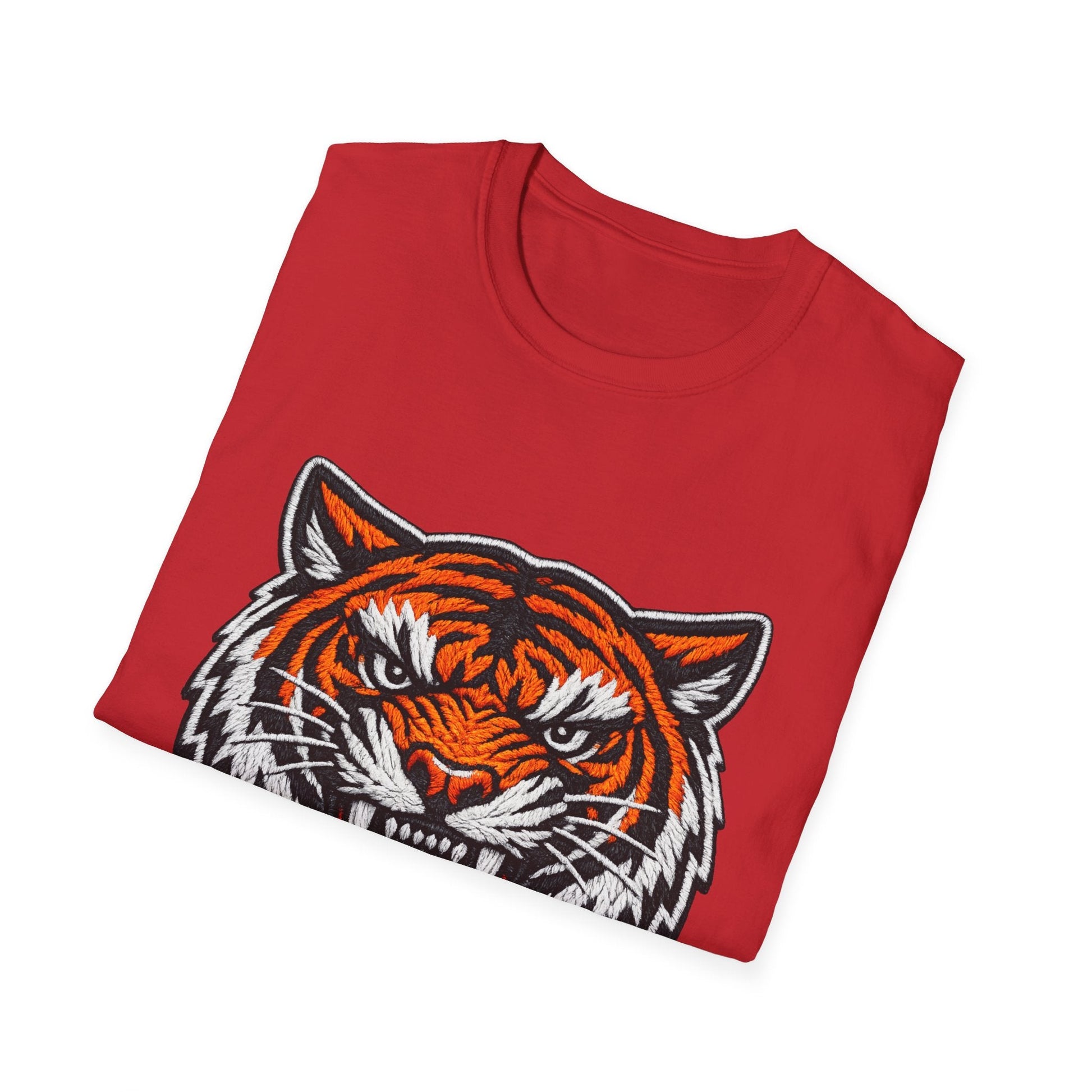 Tiger Head Graphic T-Shirt — Fierce Roaring Mascot Tee Printify