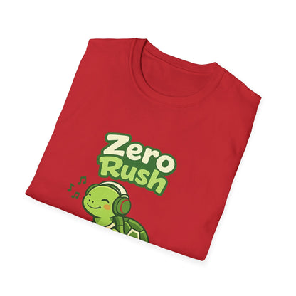 T-Shirt — 'Zero Rush' Cute Turtle Graphic Unisex Tee for Relaxed, Slow-Living Fans Printify