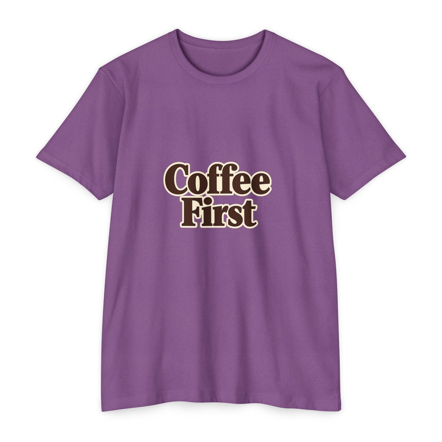 Coffee First T-Shirt — Retro Script Coffee Lover Tee Printify
