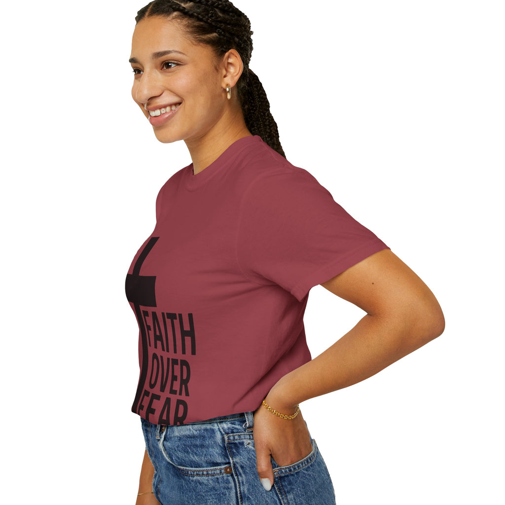 Faith Over Fear T-Shirt — Christian Cross Inspirational Tee