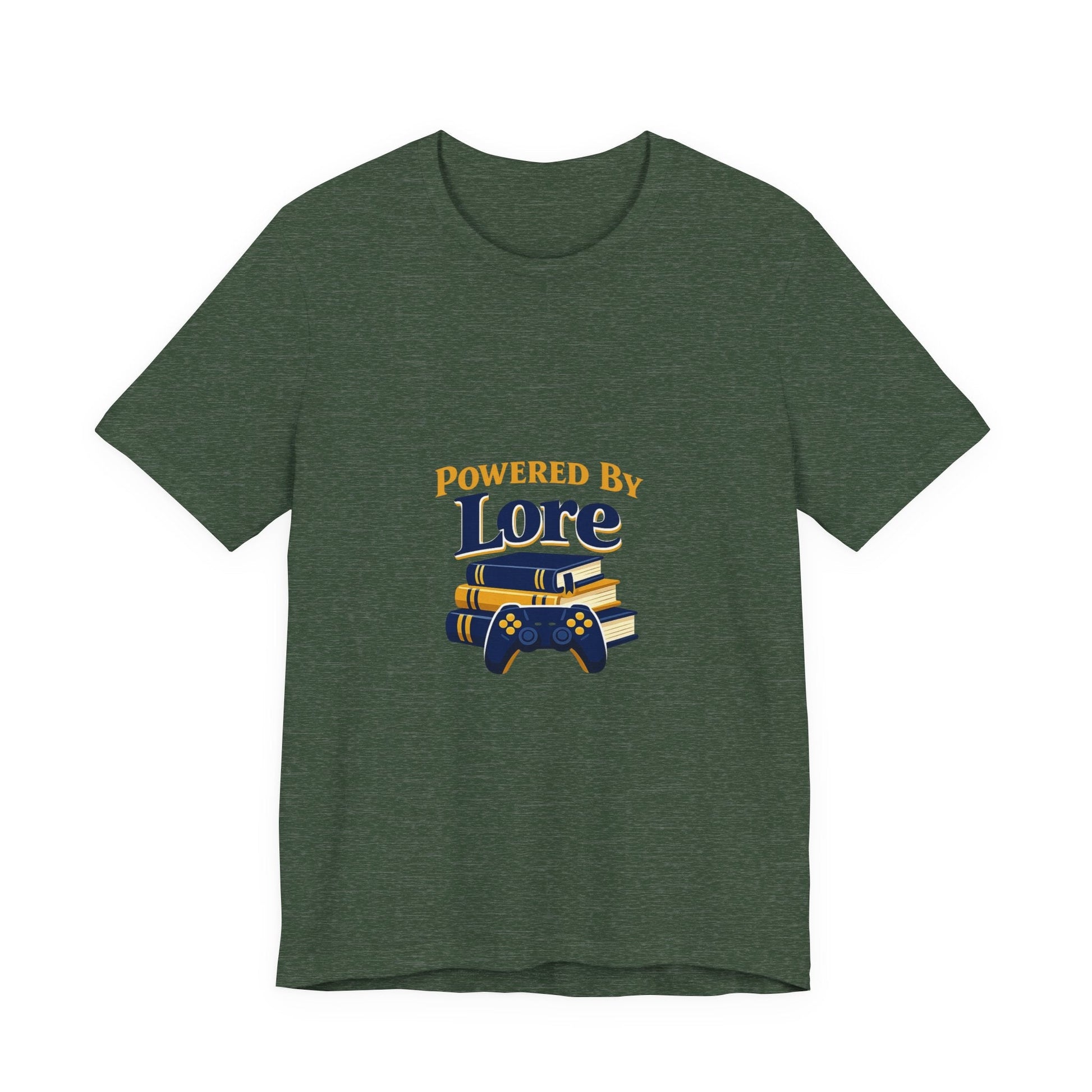 Powered by Lore T-Shirt — Gamer & Book Lover Tee Printify