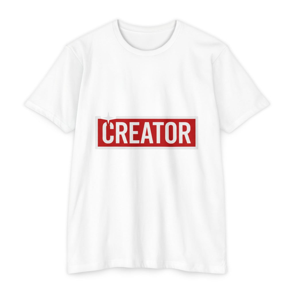 Creator Graphic T-Shirt — Bold Red Box Logo Tee for Content Creators