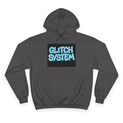 Glitch System Hoodie — Retro Graffiti Streetwear Champion Hoodie Printify