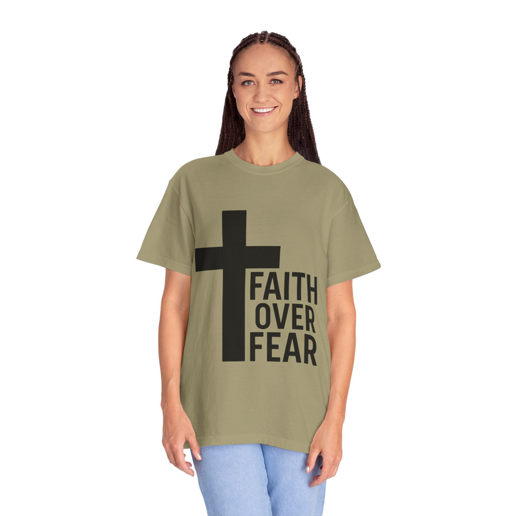 Faith Over Fear T-Shirt — Christian Cross Inspirational Tee