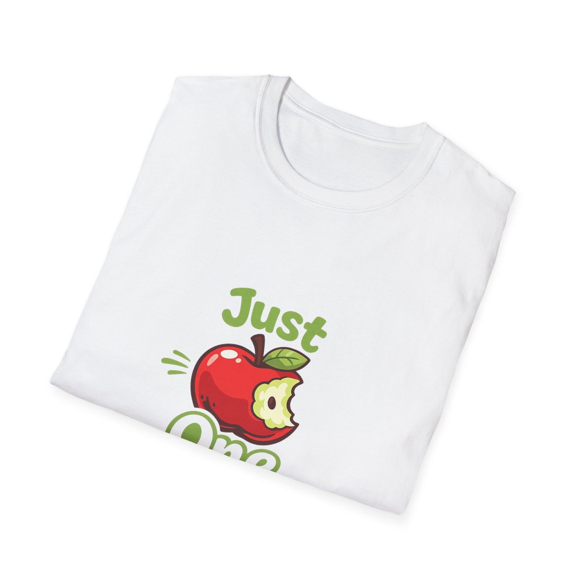 Just One Bite T-Shirt — Cute Apple Graphic Tee for Teachers & Foodies Printify