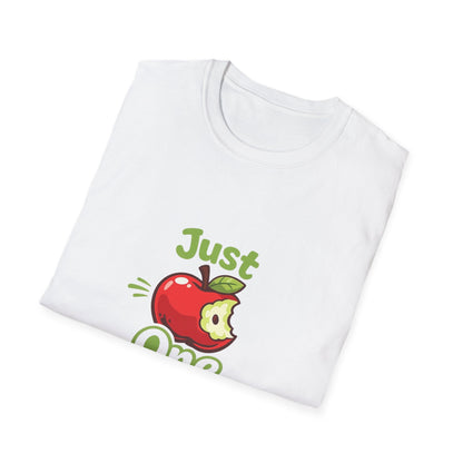 Just One Bite T-Shirt — Cute Apple Graphic Tee for Teachers & Foodies Printify