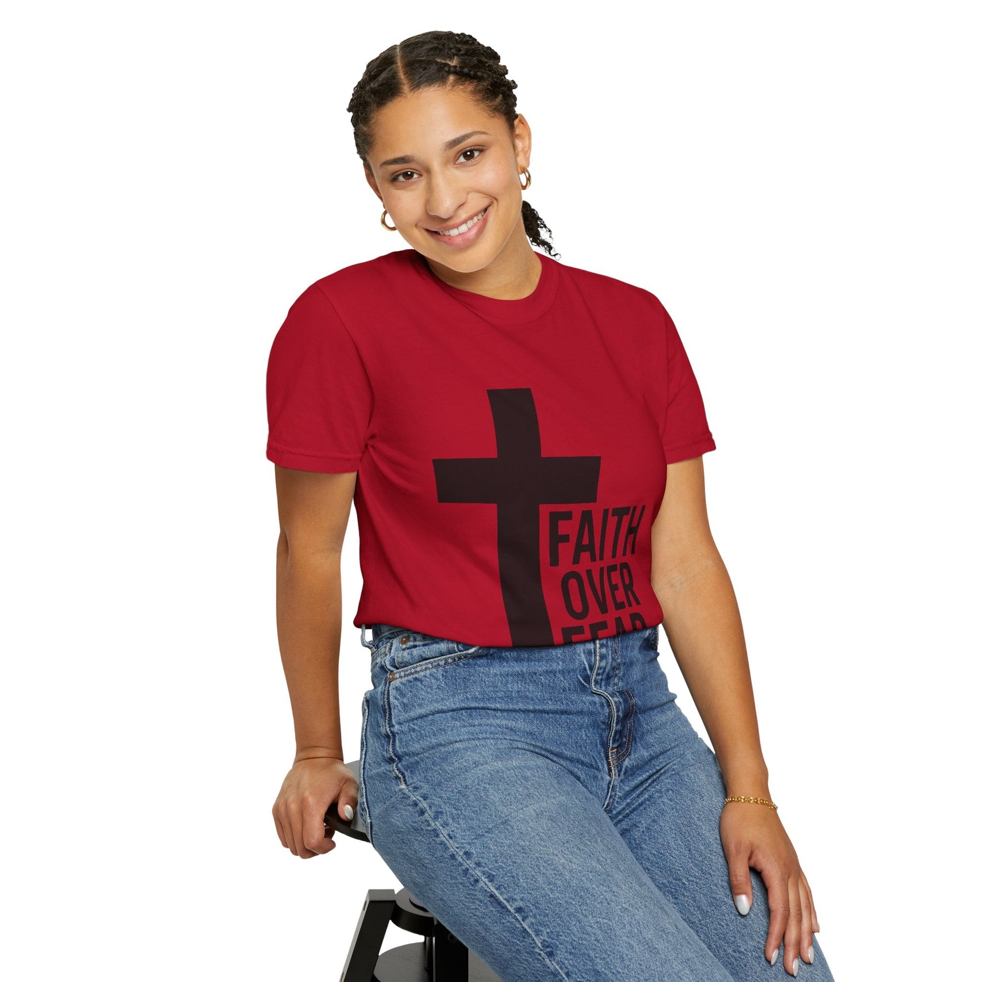 Faith Over Fear T-Shirt — Christian Cross Inspirational Tee Printify