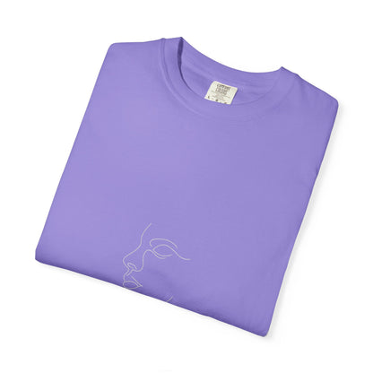 Minimal Face Line Art T-Shirt — Subtle Embossed ‘NORMCORE’ Graphic Printify