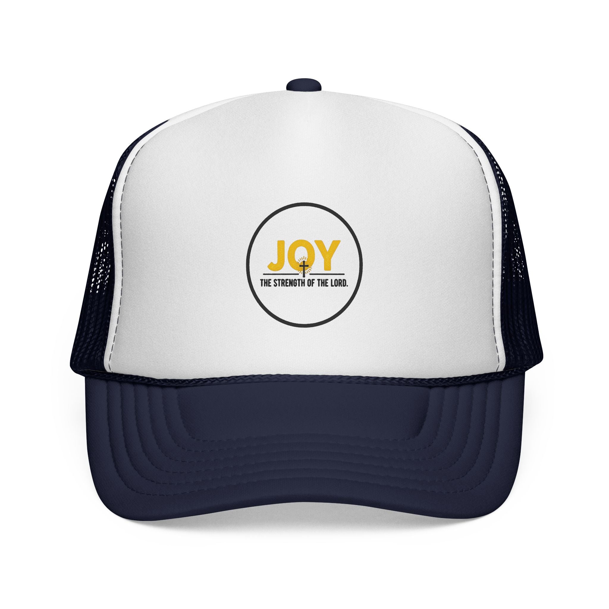 Joy Circle Trucker Cap — 'Joy, One Strength of the Soul' Retro Mesh Hat