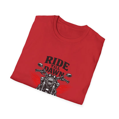 Ride Till Dawn Motorcycle T-Shirt Printify