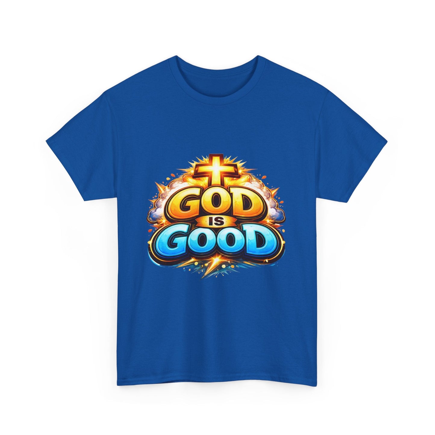 God Is Good T-Shirt for Men – Christian Faith Tee with Cross Graphic Printify