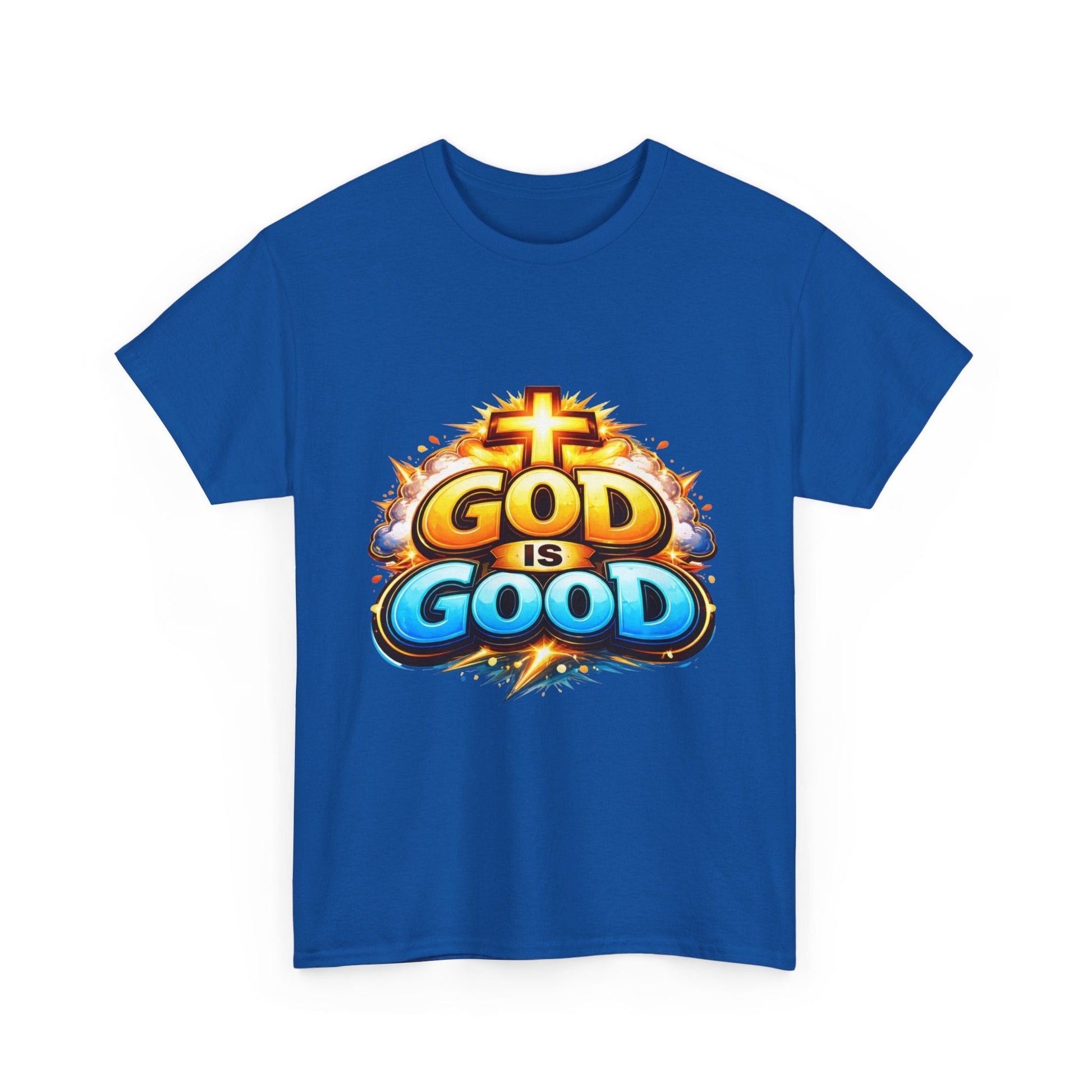 God Is Good T-Shirt for Men – Christian Faith Tee with Cross Graphic Printify