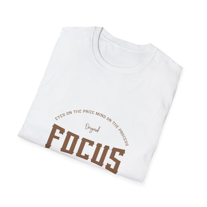 Focus Graphic T‑Shirt — Motivational Retro Football Design