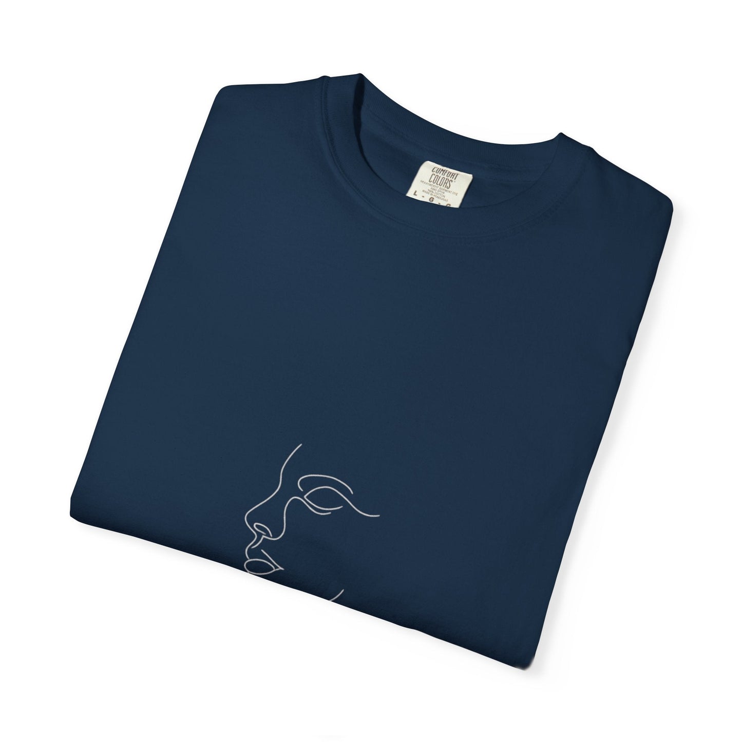 Minimal Face Line Art T-Shirt — Subtle Embossed ‘NORMCORE’ Graphic Printify