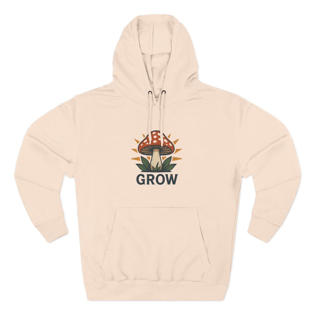Grow Mushroom Hoodie — Botanical Graphic Fleece Pullover