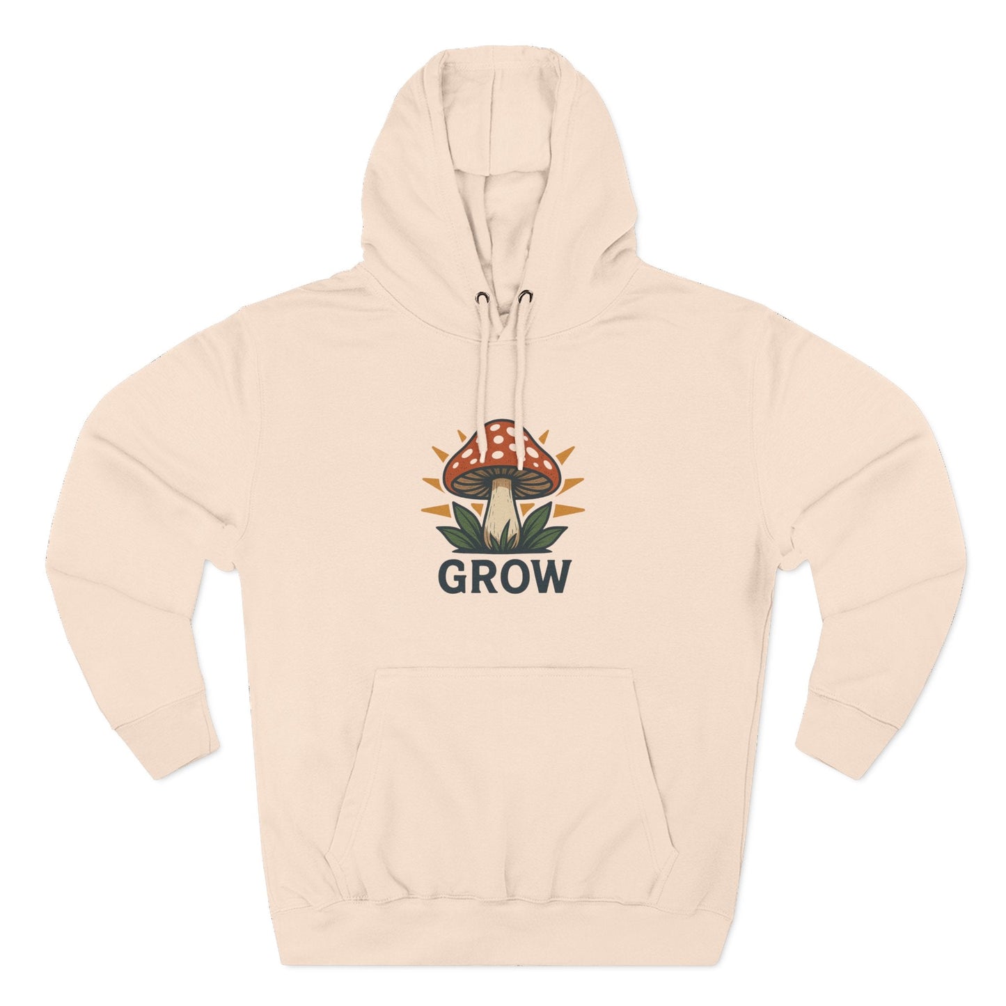 Grow Mushroom Hoodie – Unisex Botanical Graphic Fleece Pullover Printify