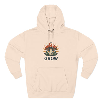 Grow Mushroom Hoodie – Unisex Botanical Graphic Fleece Pullover Printify