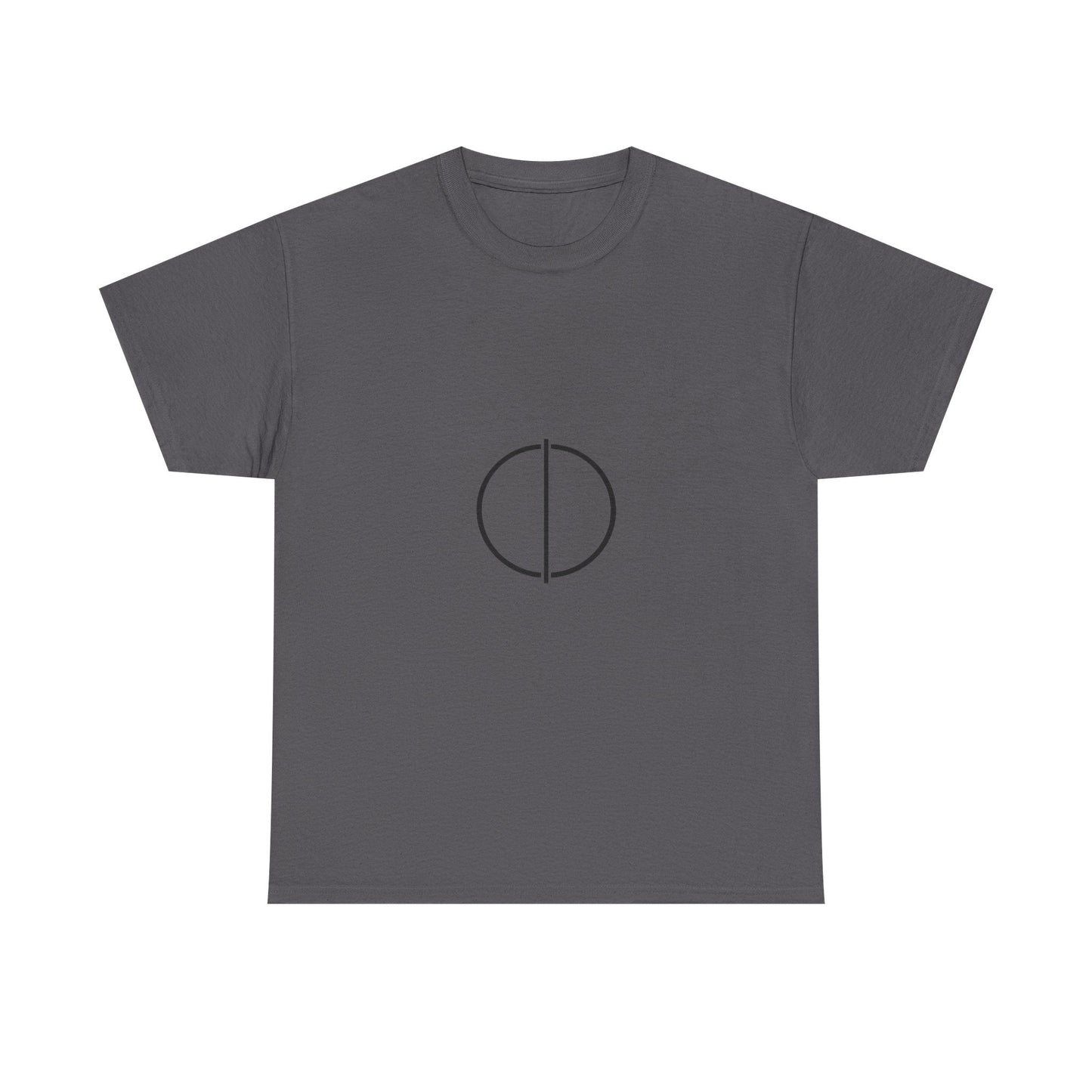 Minimal Circle Split Tee — Modern Graphic White T‑Shirt Printify