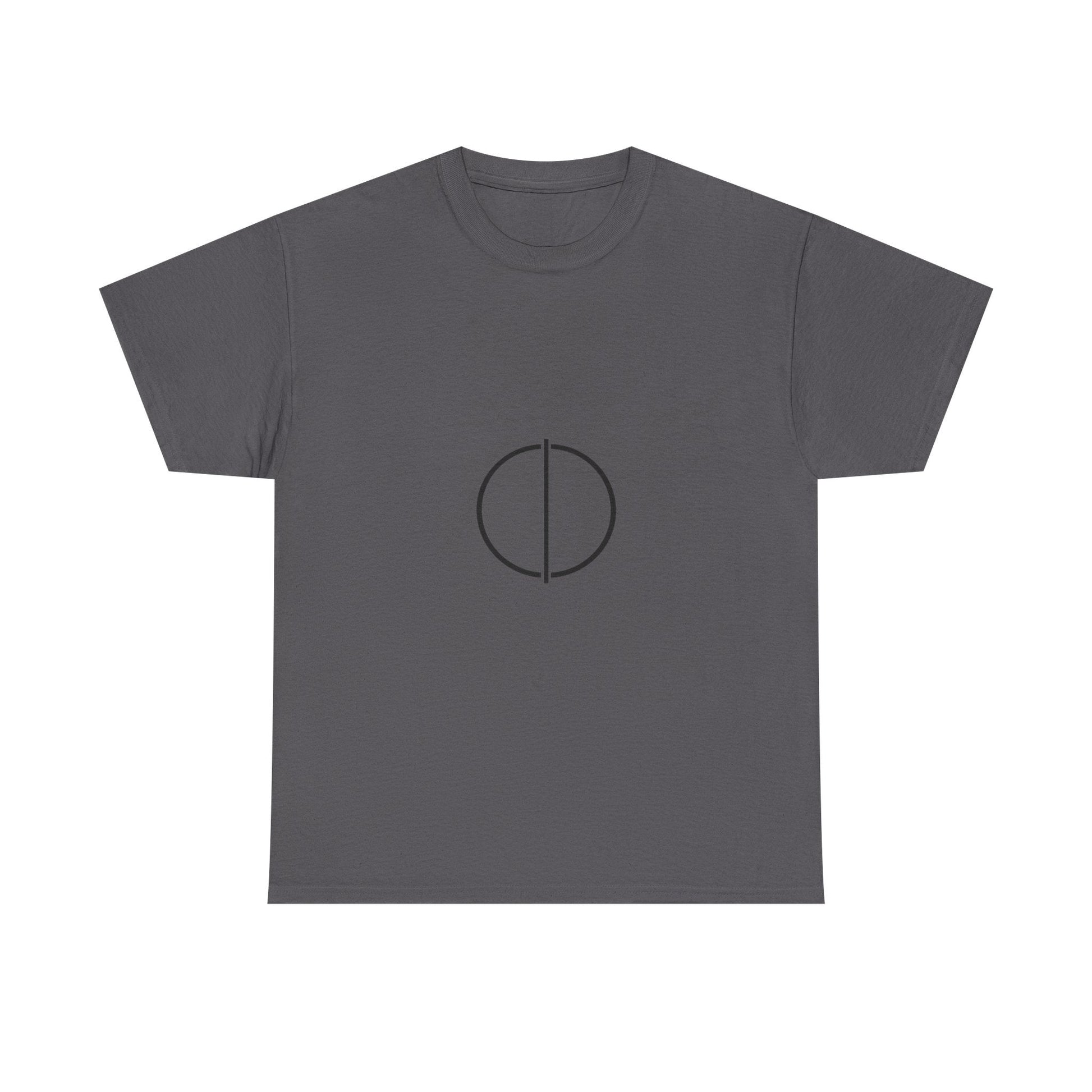 Minimal Circle Split Tee — Modern Graphic White T‑Shirt Printify