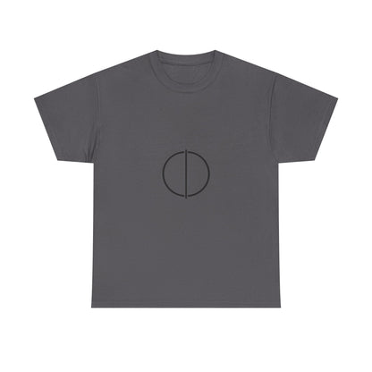 Minimal Circle Split Tee — Modern Graphic White T‑Shirt Printify