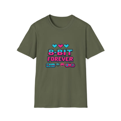 8-Bit Forever Retro Gaming T-Shirt — Pixel Hearts & Controller Tee Printify
