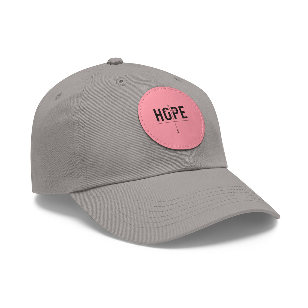 Dad Hat — Round Leather Patch 'HOPE' Cap