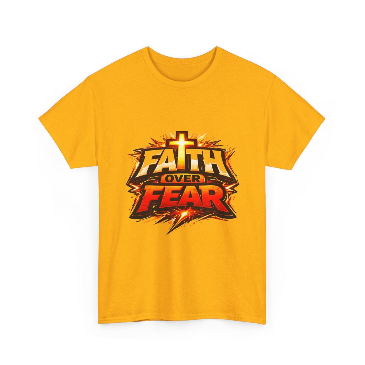 Faith Over Fear T-Shirt for Men – Christian Inspirational Tee with Cross Graphic Printify