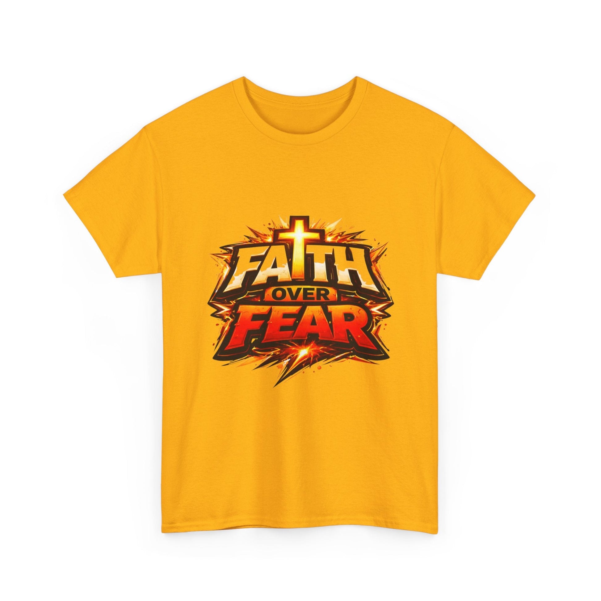 Faith Over Fear T-Shirt for Men – Christian Inspirational Tee with Cross Graphic Printify