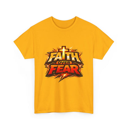 Faith Over Fear T-Shirt for Men – Christian Inspirational Tee with Cross Graphic Printify