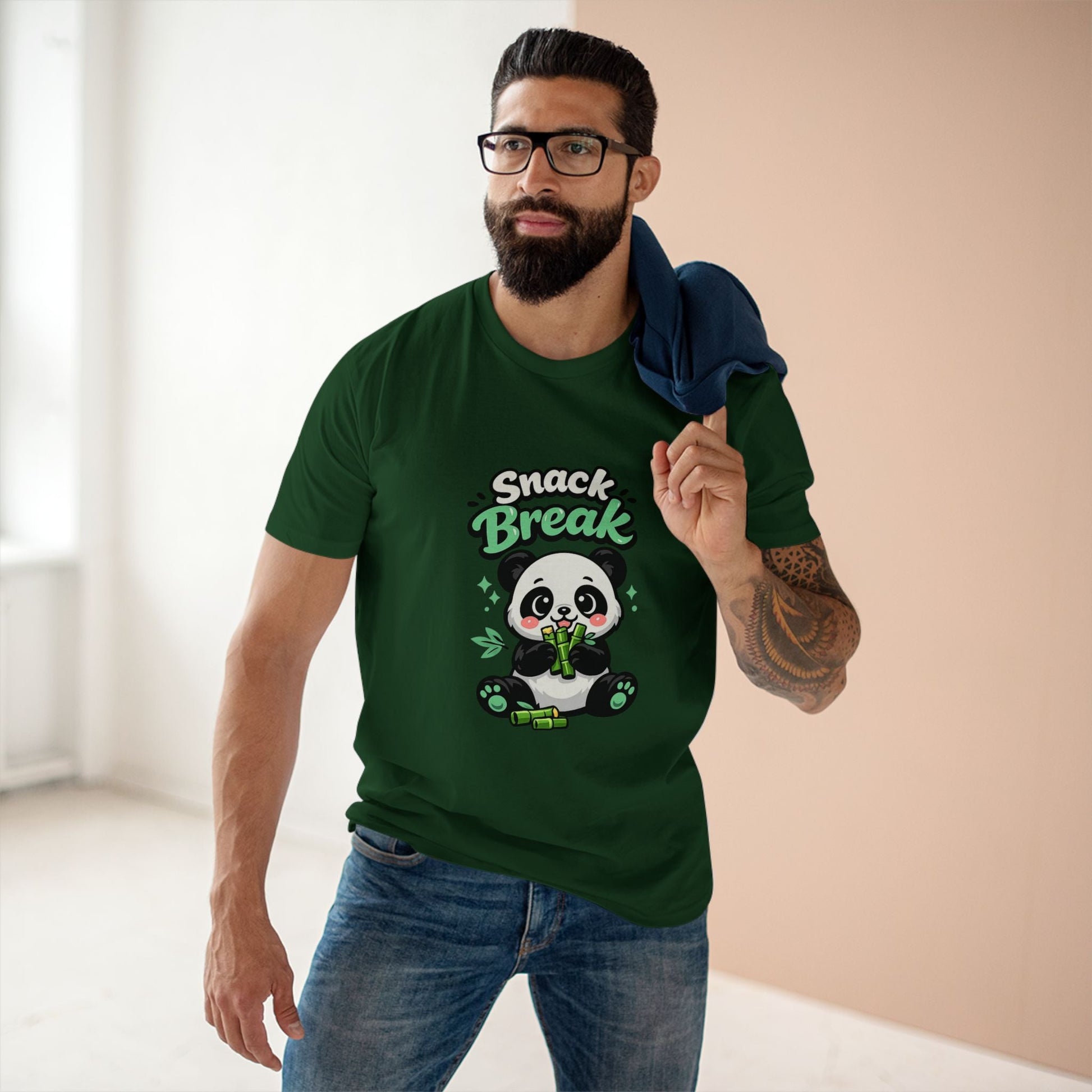 Snack Break Panda T-Shirt — Cute Panda Eating Bamboo Graphic Tee Printify