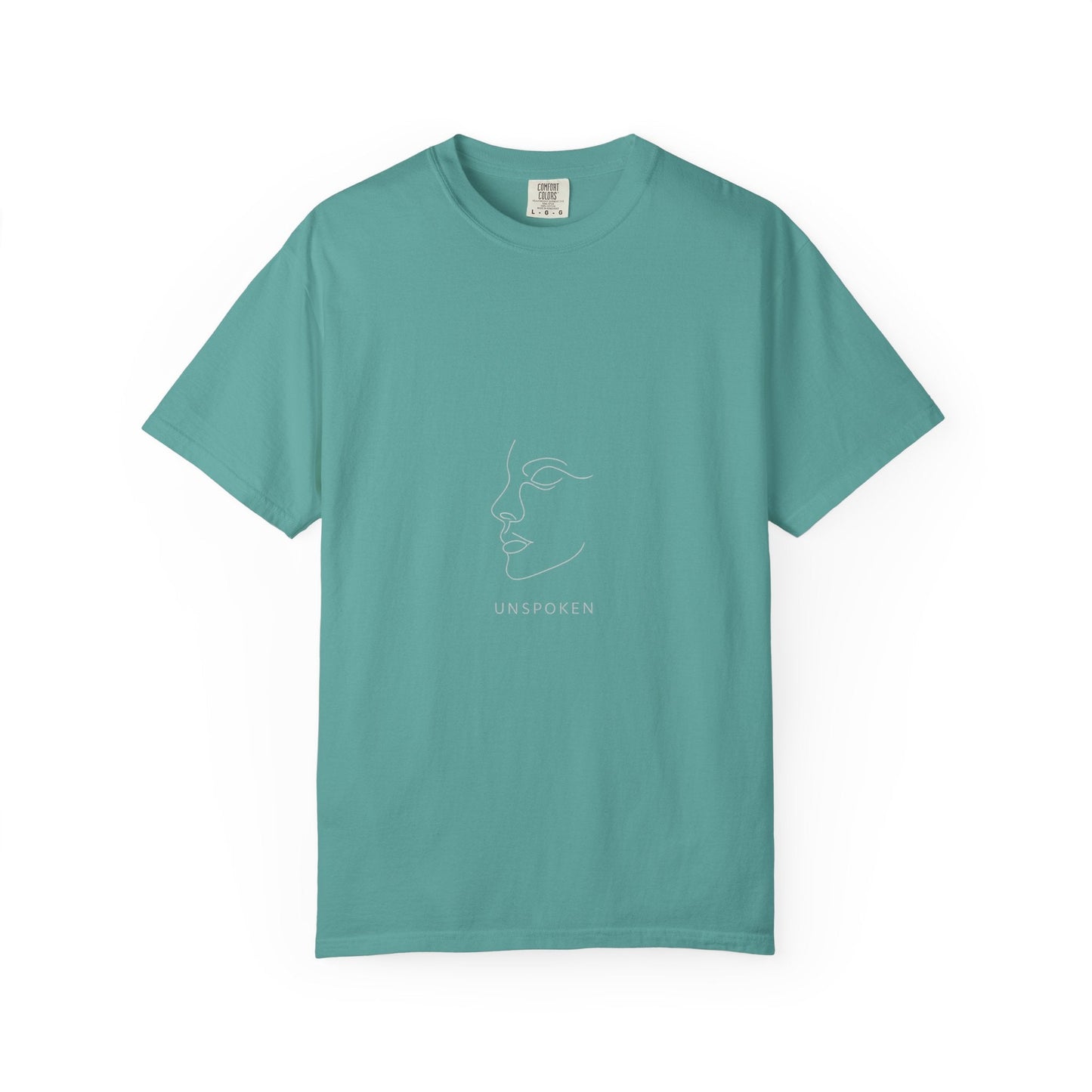 Minimal Face Line Art T-Shirt — Subtle Embossed ‘NORMCORE’ Graphic Printify