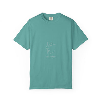 Minimal Face Line Art T-Shirt — Subtle Embossed ‘NORMCORE’ Graphic Printify