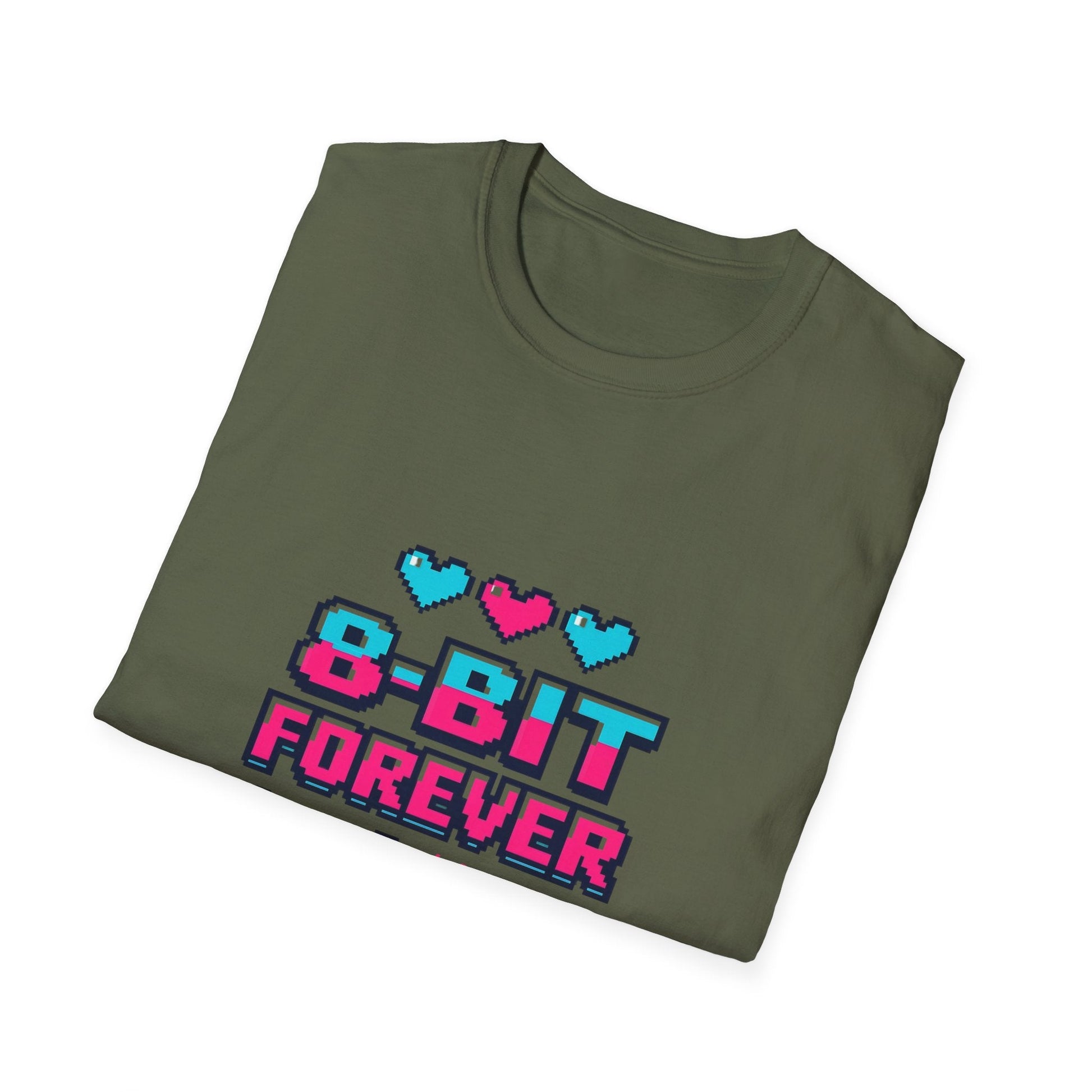 8-Bit Forever Retro Gaming T-Shirt — Pixel Hearts & Controller Tee Printify