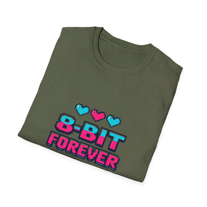 8-Bit Forever Retro Gaming T-Shirt — Pixel Hearts & Controller Tee Printify