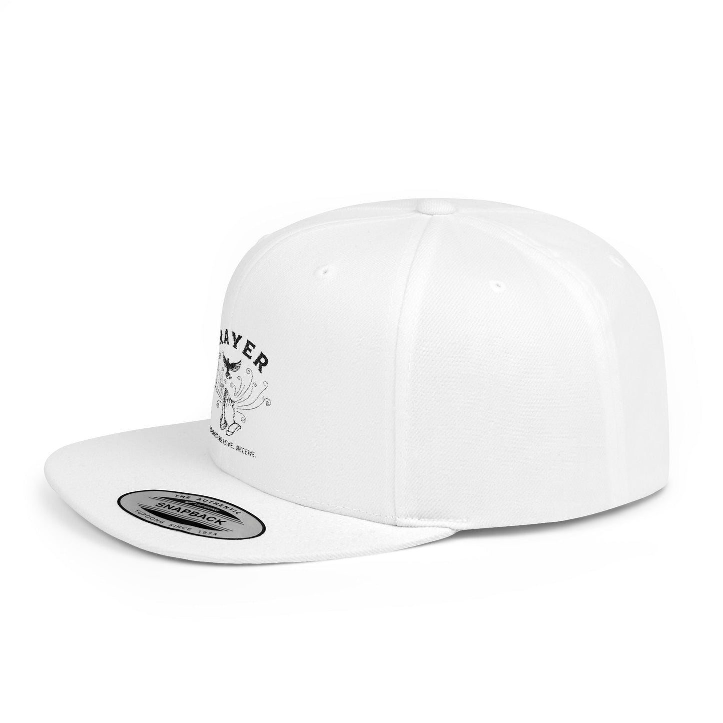 Prayer Skull Flat Bill Snapback Hat — Edgy Christian Streetwear Cap Printify