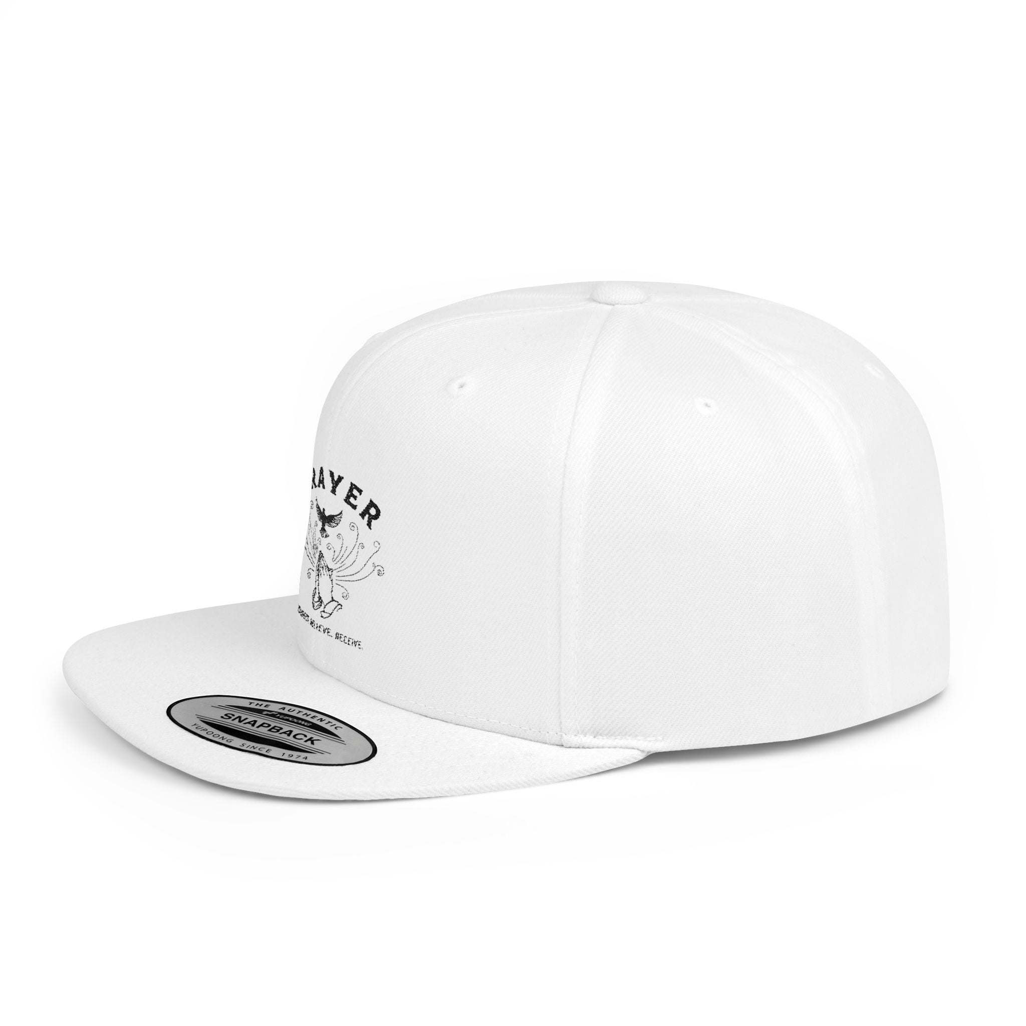 Prayer Skull Flat Bill Snapback Hat — Edgy Christian Streetwear Cap