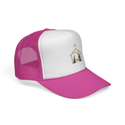 Nativity Trucker Cap — Christmas Manger Hat with Holy Family Design Printify