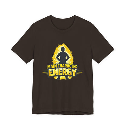 Main Character Energy T-Shirt - Graphic Tee with Bold Silhouette & Flame Design Printify