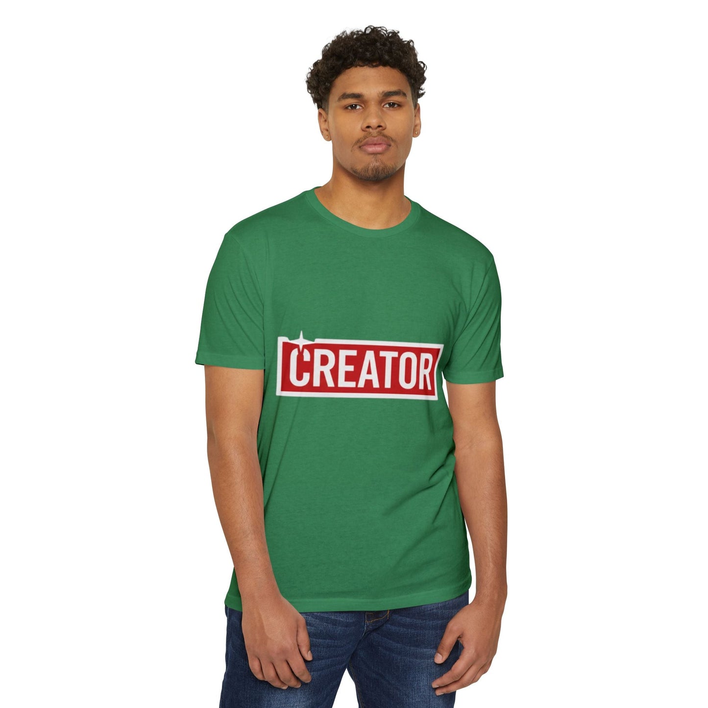 Creator Graphic T-Shirt for Men – Bold Red Box Logo Tee for Content Creators Printify