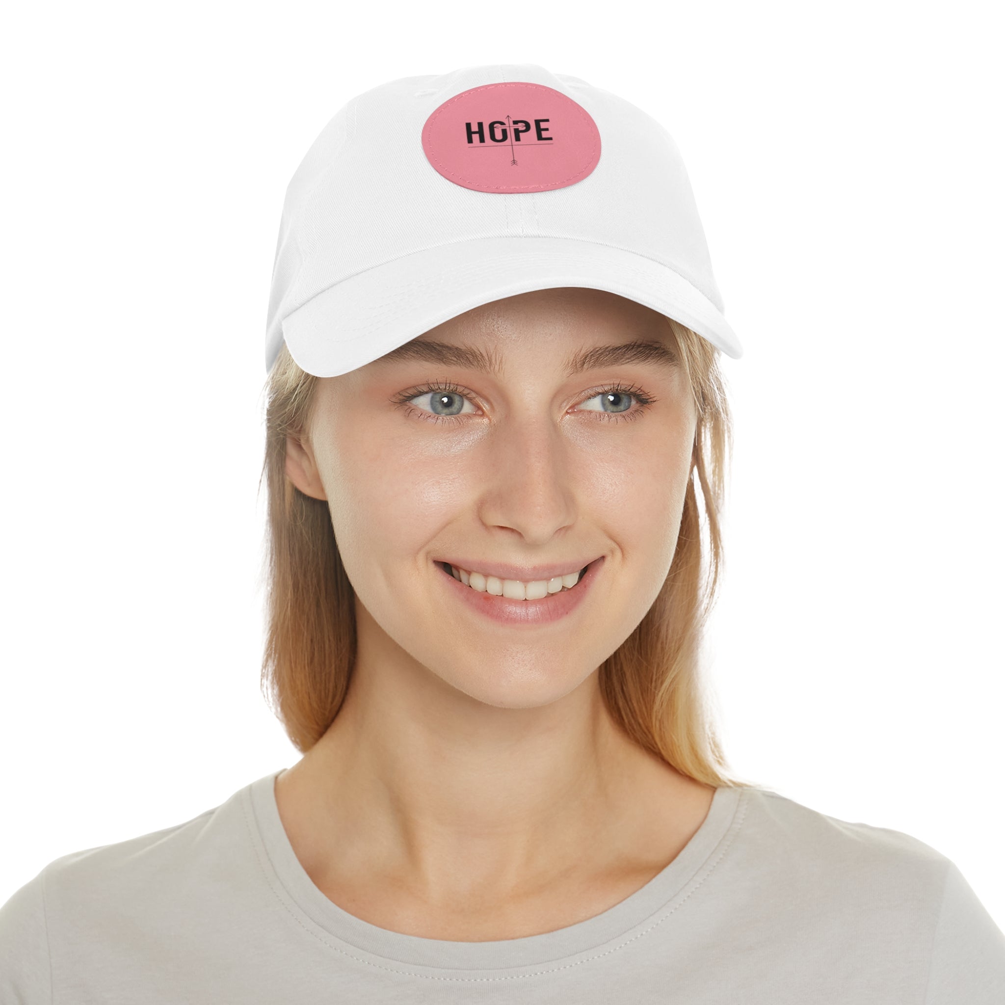 Dad Hat — Round Leather Patch 'HOPE' Cap