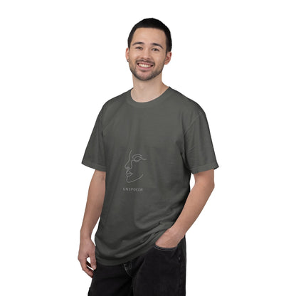 Minimal Face Line Art T-Shirt — Subtle Embossed ‘NORMCORE’ Graphic Printify