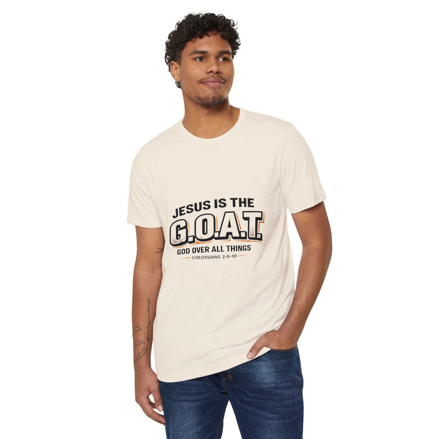 Jesus Is the G.O.A.T T-Shirt for Men – Faith-Based Christian Graphic Tee Printify